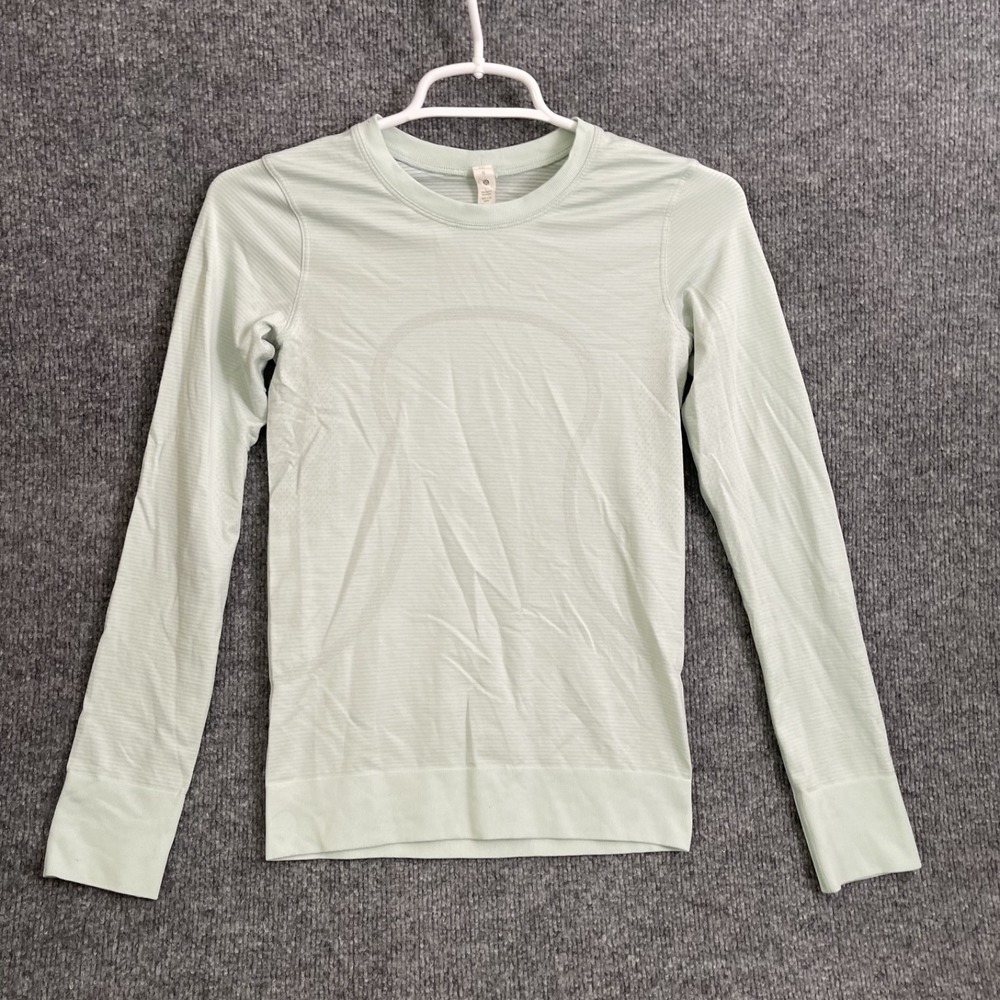 Lululemon Swiftly Tech Long Sleeve 2.0 Shirt Womens 0 Mint Green Mesh Seamless